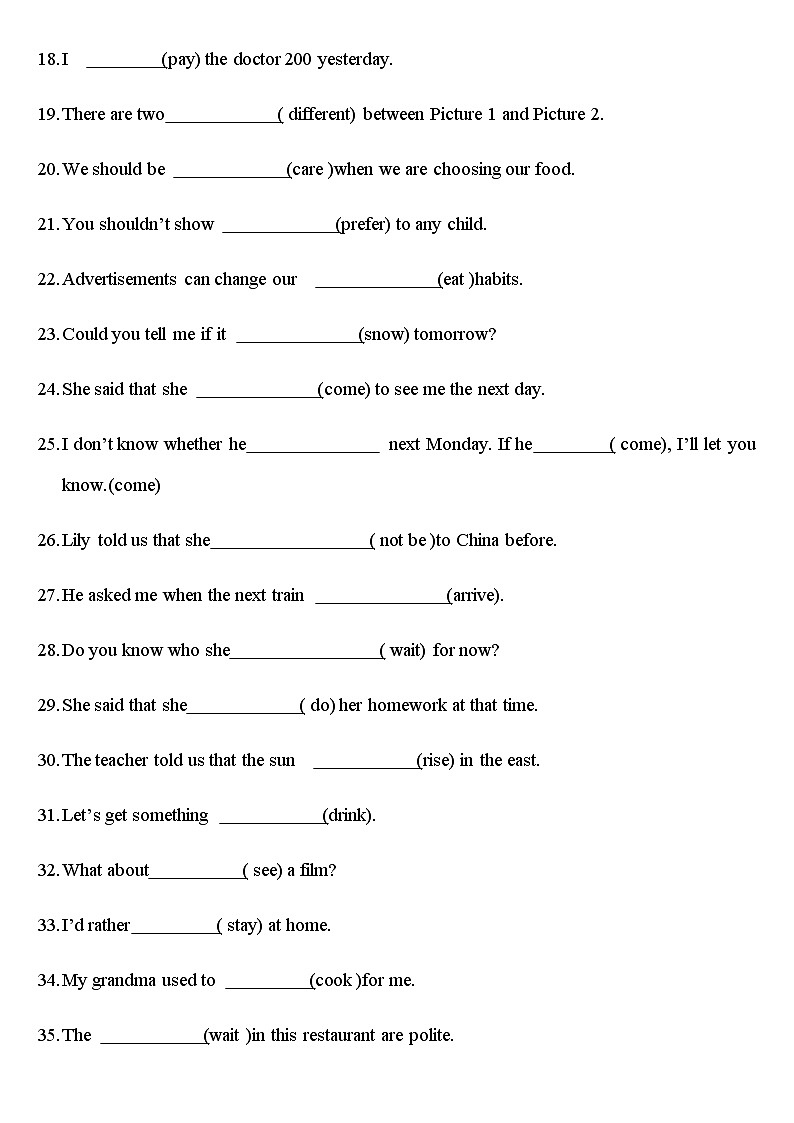 深圳版牛津英语9A U6 Healthy diet词的适当形式练习第2页