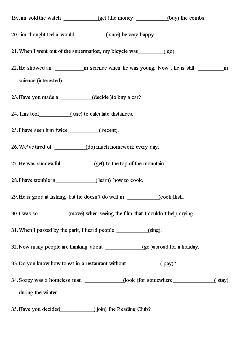 深圳版牛津英语9A U8 Surprise endings词的适当形式练习第2页