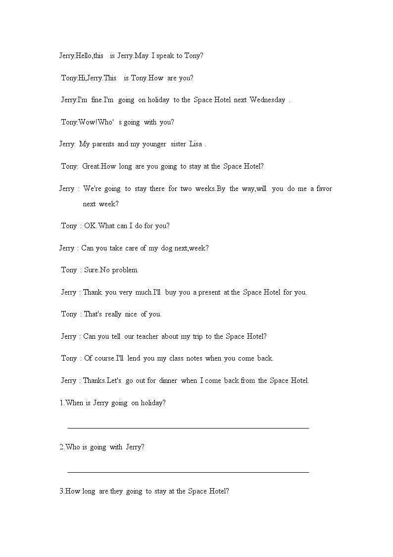 深圳版牛津七年级上册Unit5 visiting the moon单元复习之完型填空与阅读理解 试卷02