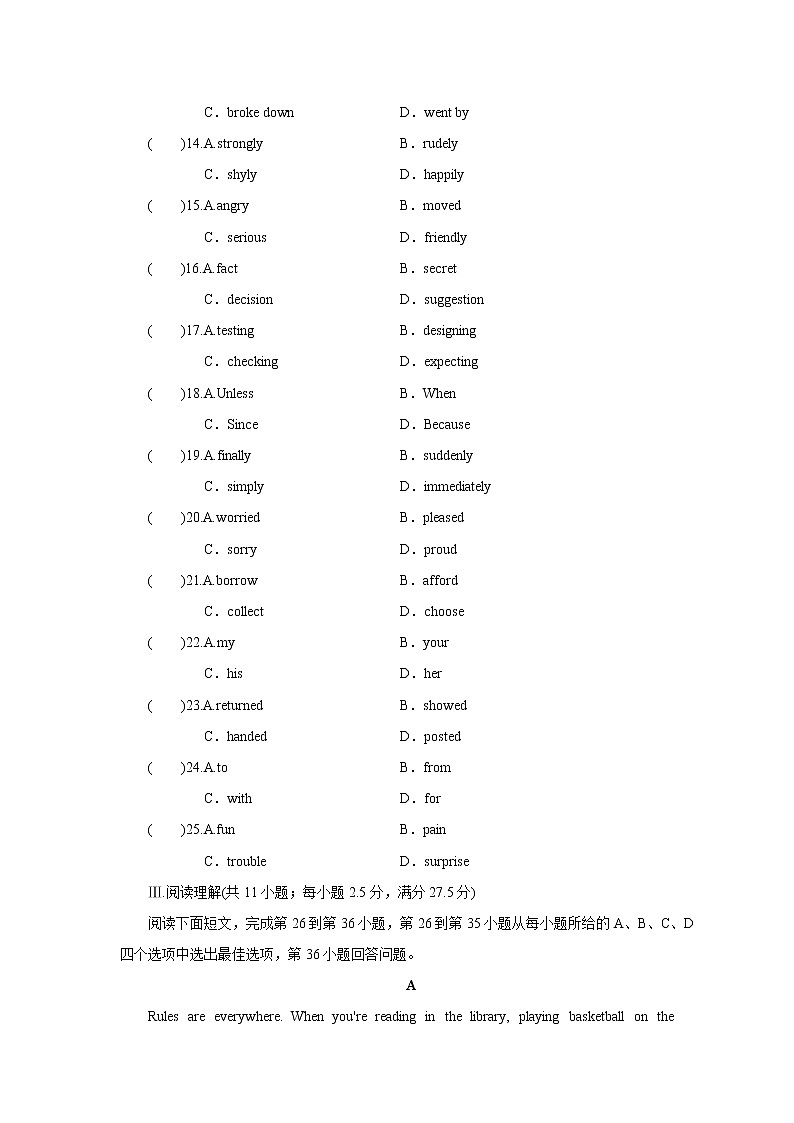 Modules 3-4综合练习 2020-2021学年外研版九年级英语下册（word版含答案）03
