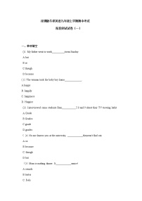 2021-2022学年牛津深圳版广东省深圳市九年级上学期期中模拟考试英语试卷（word版含答案）