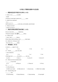 吉林省长春市七年级上学期英语期中考试试卷