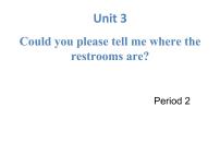 初中英语人教新目标 (Go for it) 版九年级全册Unit 3 Could you please tell me where the restrooms are?Section A教学演示课件p