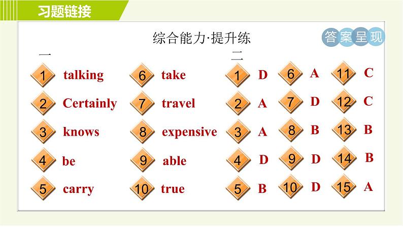 外研版七年级下册英语 Module4 Period 4   Unit 2 A 习题课件第4页