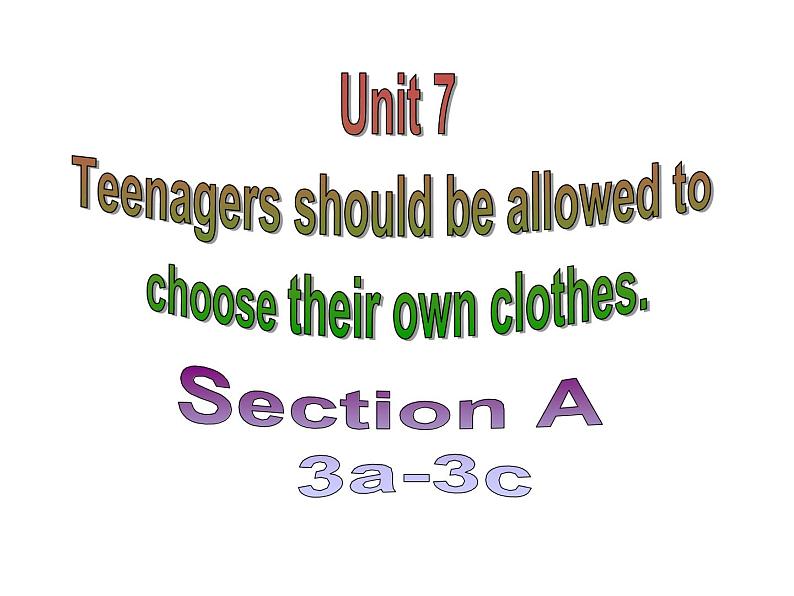 Unit 7 Teenagers should be allowed to choose their own clothes. Section A（3a-3c）课件01