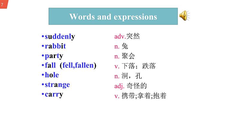 初中英语 外研（新标准）版 八年级上册 Module 7 A Famous story Unit 1 Alice was sitting by the river课件+教案+同步练习（含答案）07