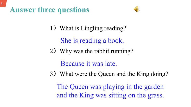 初中英语 外研（新标准）版 八年级上册 Module 7 A Famous story Unit 1 Alice was sitting by the river课件+教案+同步练习（含答案）08