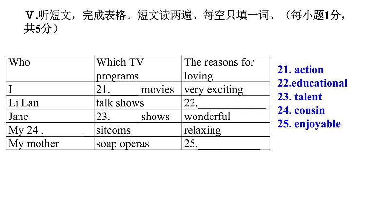 人教新目标英语八年级上册---湖北省黄石市实验中学期中检测英语真题卷2（原卷版 答案版 PPT版 听力材料）课件PPT07