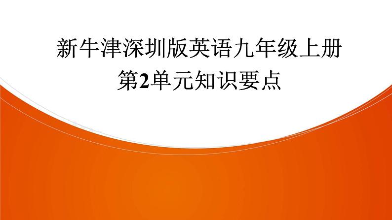 2021-2022学年牛津深圳版英语九年级上册Unit2 Great minds知识要点课件01