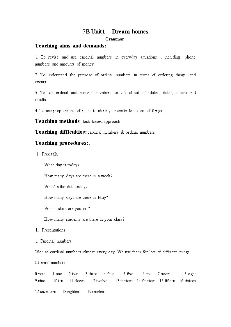 牛津译林版英译七下 Unit 1 Dream Homes 第四课时 Grammar课件+教案01