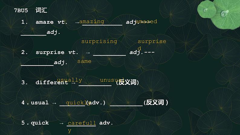 牛津译林版七下英语7B Unit 5 Revision复习课件+试卷02