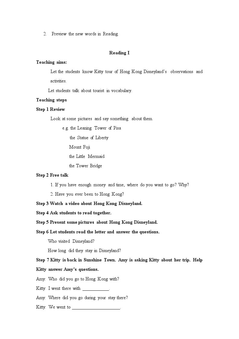 Unit 2 Travelling 教案第3页