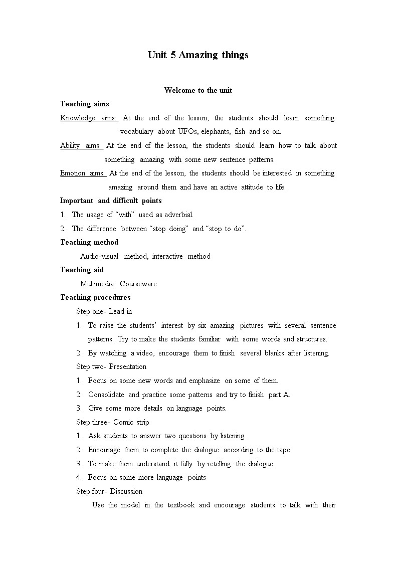 牛津译林版七下英语 7B Unit 5 课件+教案+课文音频01