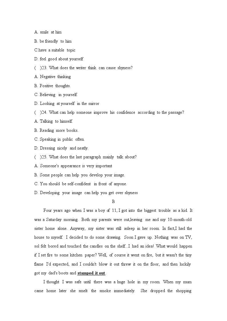 河南省许昌市建安区第三中学2021-2022学年九年级上学期期中英语【试卷+答案】第2页