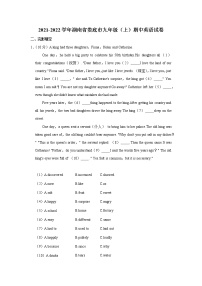 湖南省娄底市2021-2022学年九年级上学期期中英语试卷（word版 含答案）