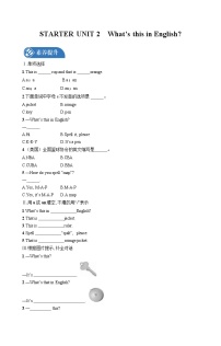 人教新目标 (Go for it) 版七年级上册Unit 2 What’s this in English?综合训练题