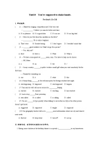 人教新目标 (Go for it) 版九年级全册Unit 10 You’re supposed to shake hands.Section A练习