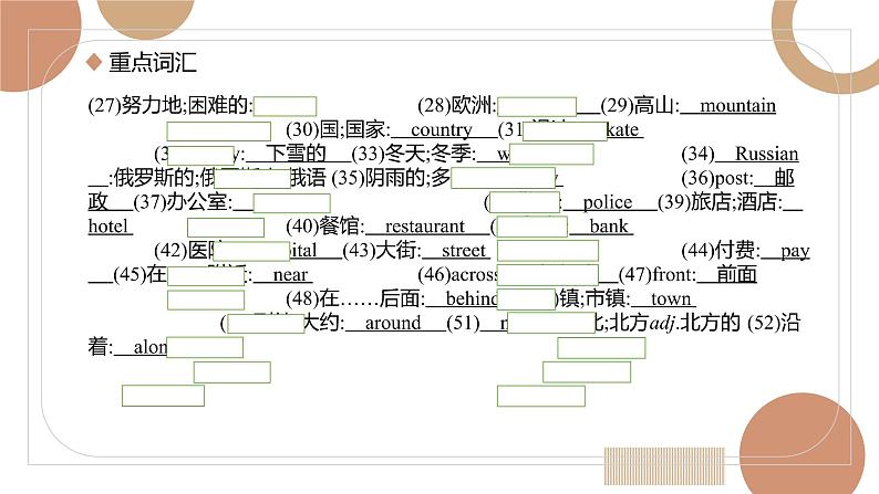 【人教版英语中考】【2022年中考英语一轮复习】七年级下册 unit7-9 基础知识梳理课件PPT第6页