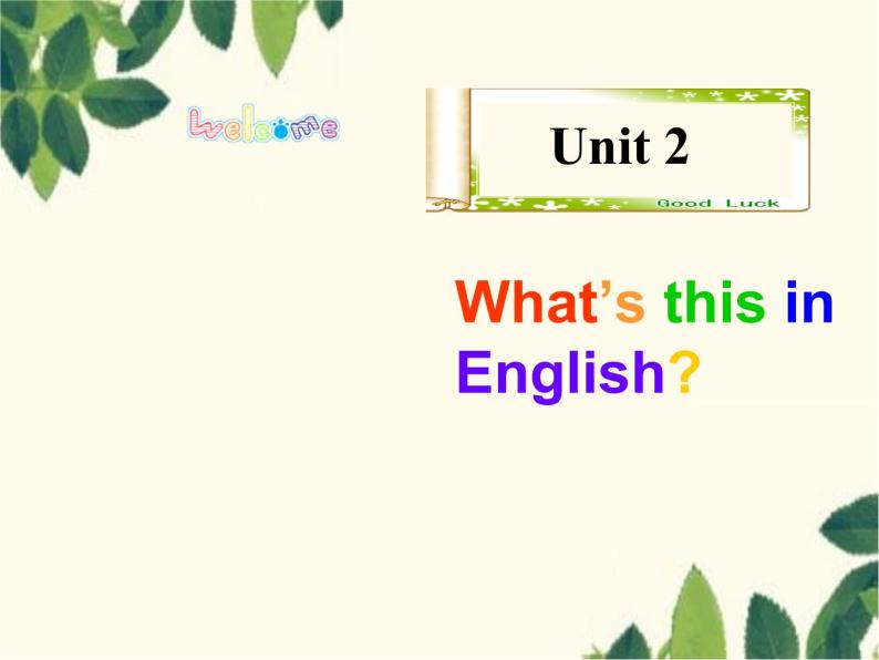 Unit 2 What's this in English 课件08