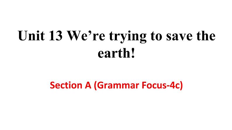 Unit 13 Section A(Grammar Focus-4c)课件 2021-2022学年人教版九年级英语全册01