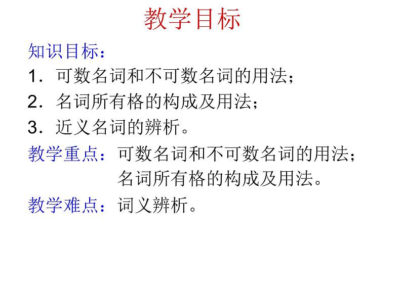 2021年人教版九年级英语  初中英语中考专项复习 名词的复习课件第2页