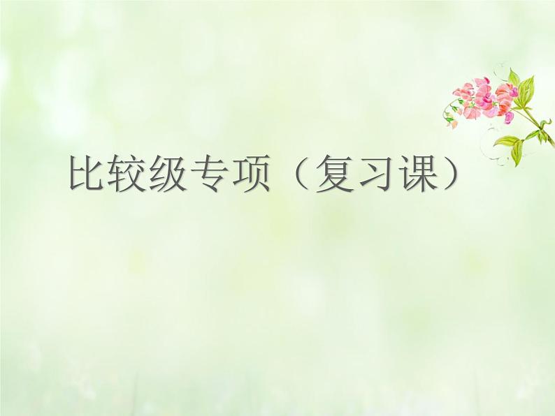 2021年人教版九年级英语中考复习   比较级专项复习课件01