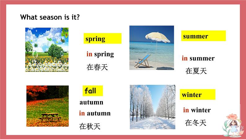 2021-2022学年初中英语七年级上册外研版Starter Module 4  Unit 2 What’s the weather like？课件05