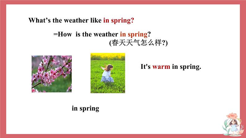 2021-2022学年初中英语七年级上册外研版Starter Module 4  Unit 2 What’s the weather like？课件06