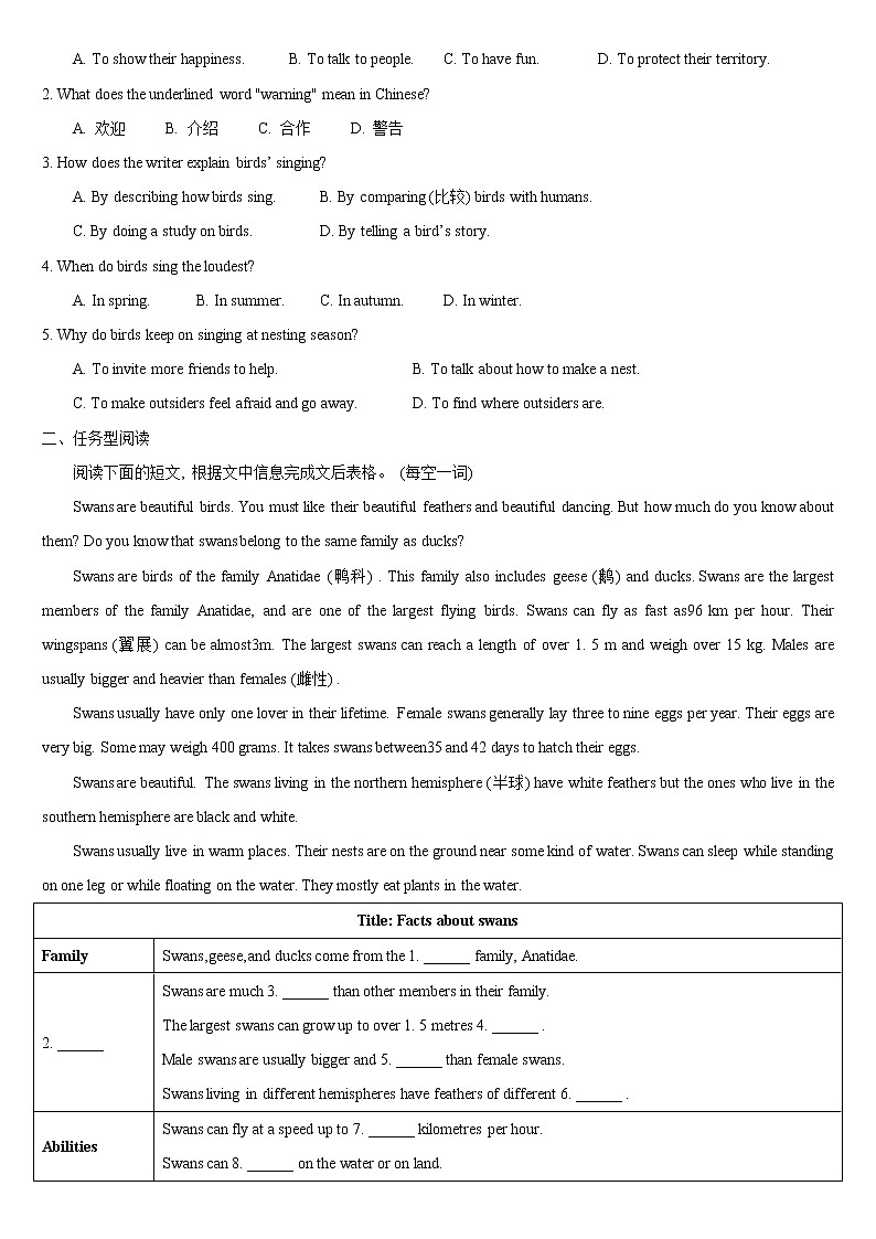 Unit 6 Birdwatching  Period 6 Study skills同步练习初中英语牛津译林版八年级上册（2021年）第2页