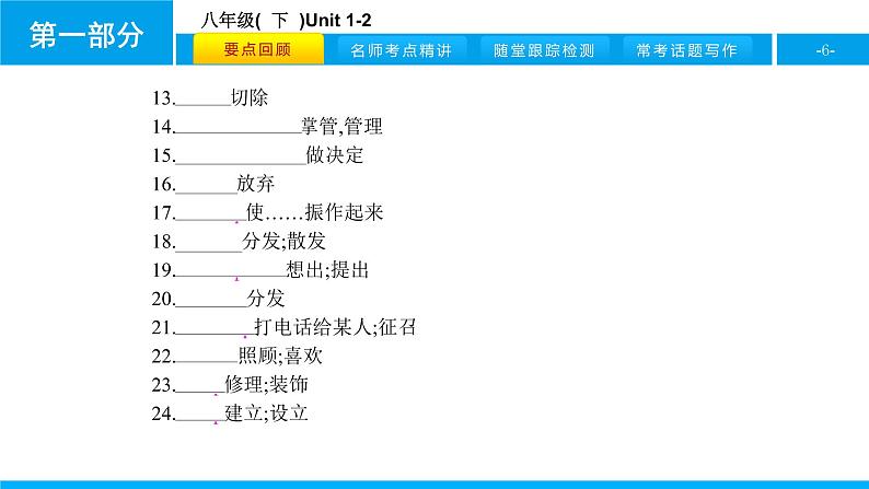 人教版新目标英语中考第一轮复习课件八年级(  下  )Unit 1-2第6页