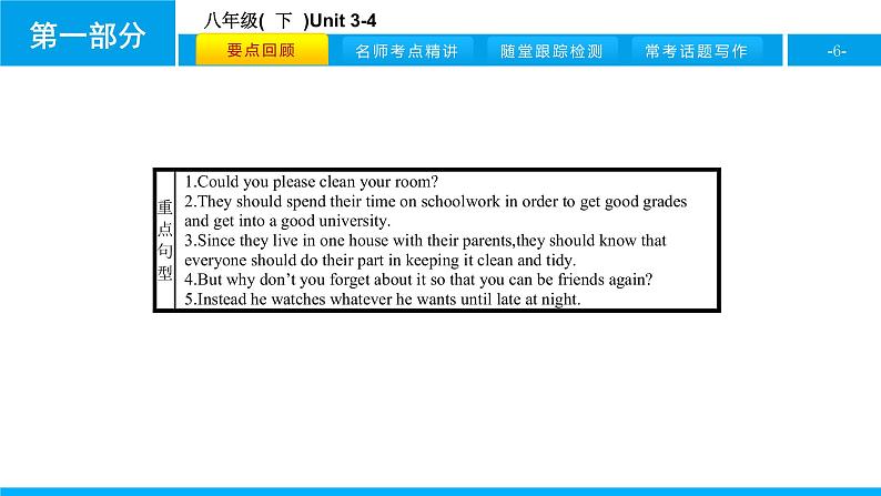 人教版新目标英语中考第一轮复习课件八年级(  下  )Unit 3-4第6页