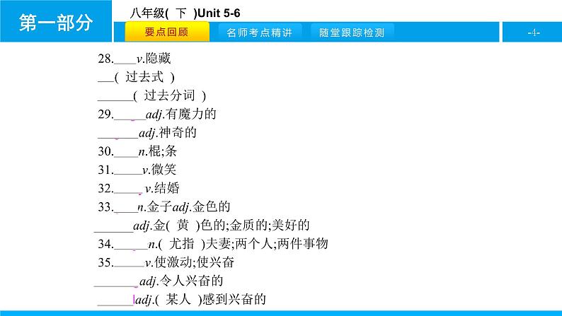 人教版新目标英语中考第一轮复习课件八年级(  下  )Unit 5-6第4页