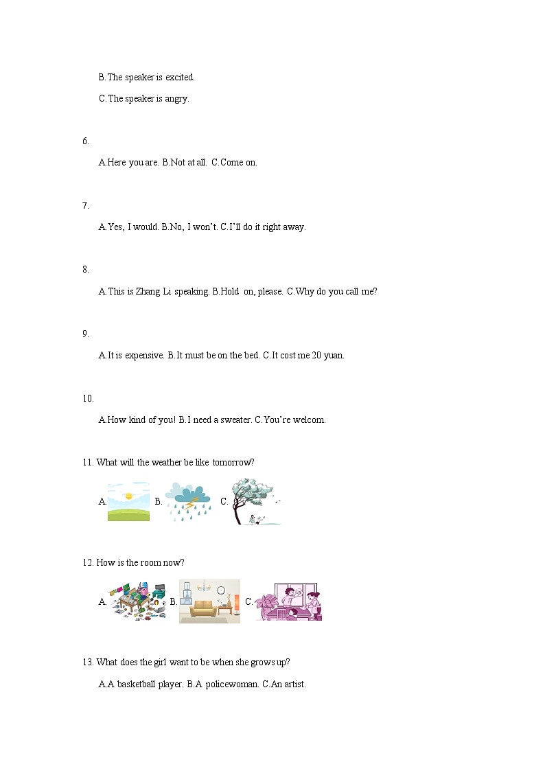 2020年河北省唐山市遵化市中考一模英语试卷_(带答案解析).docx第2页