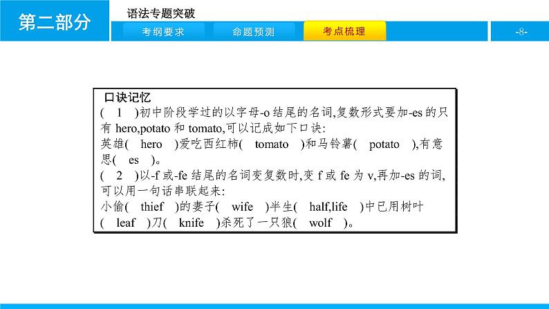 人教版新目标英语中考第二轮专题复习课件-专题一名词（PPT27张）第8页