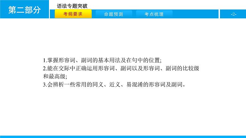 人教版新目标英语中考第二轮专题复习课件（16张）-专题七（形容词和副词）第2页