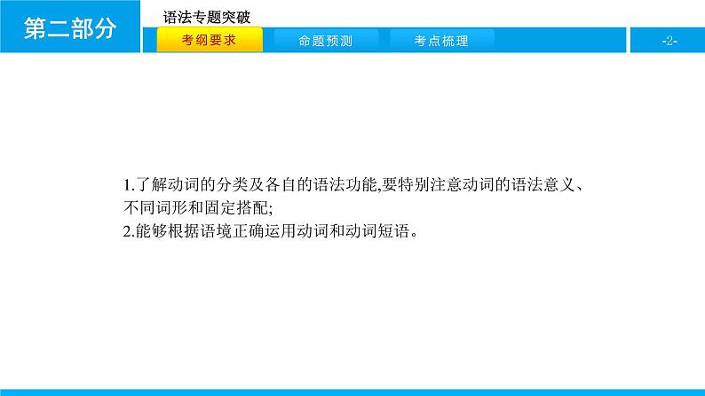 人教版新目标英语中考第二轮专题复习课件-专题八动词和动词短语（PPT27张）第2页