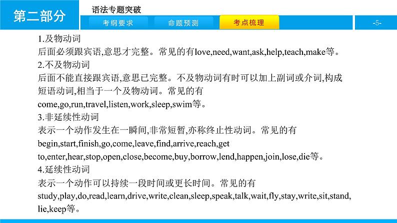 人教版新目标英语中考第二轮专题复习课件-专题八动词和动词短语（PPT27张）第5页