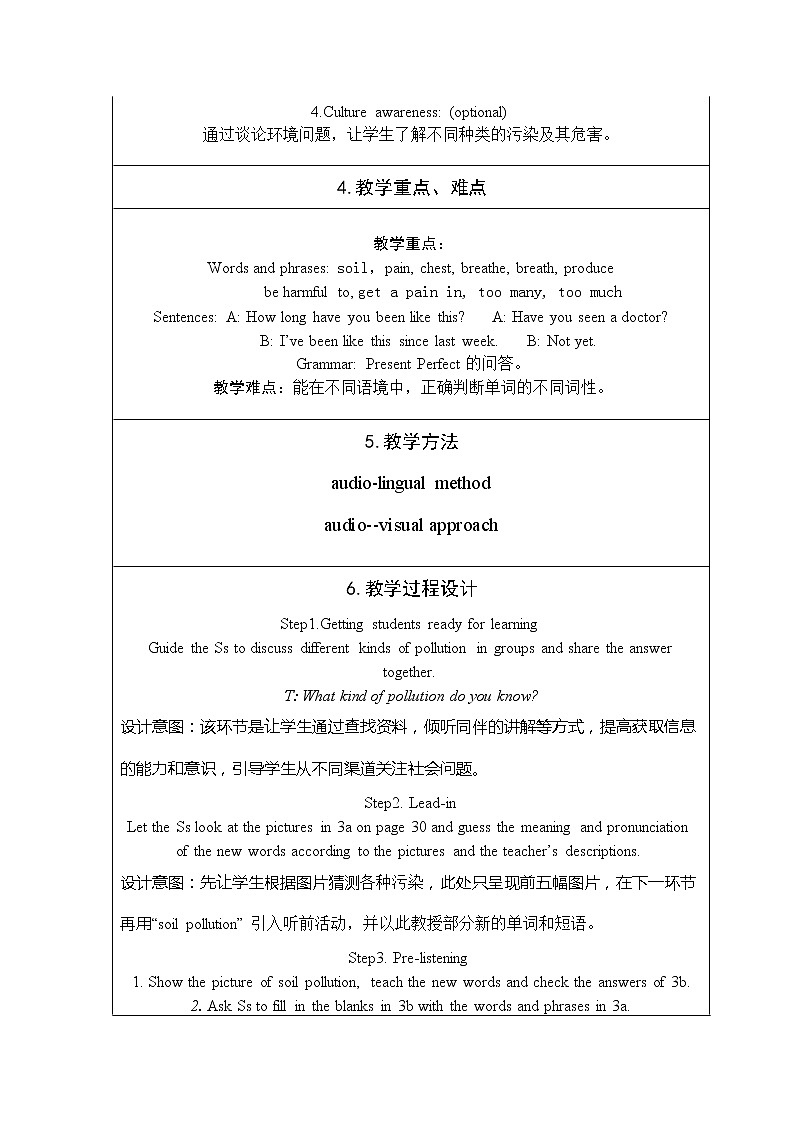 仁爱版九年级上册Unit 2 Topic 1 Pollution has caused too many problems教学设计第2页