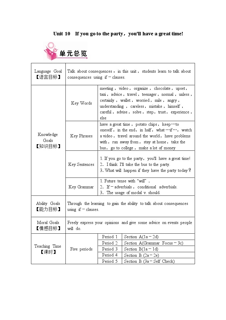 人教版英语八年级上Unit 10 教案01