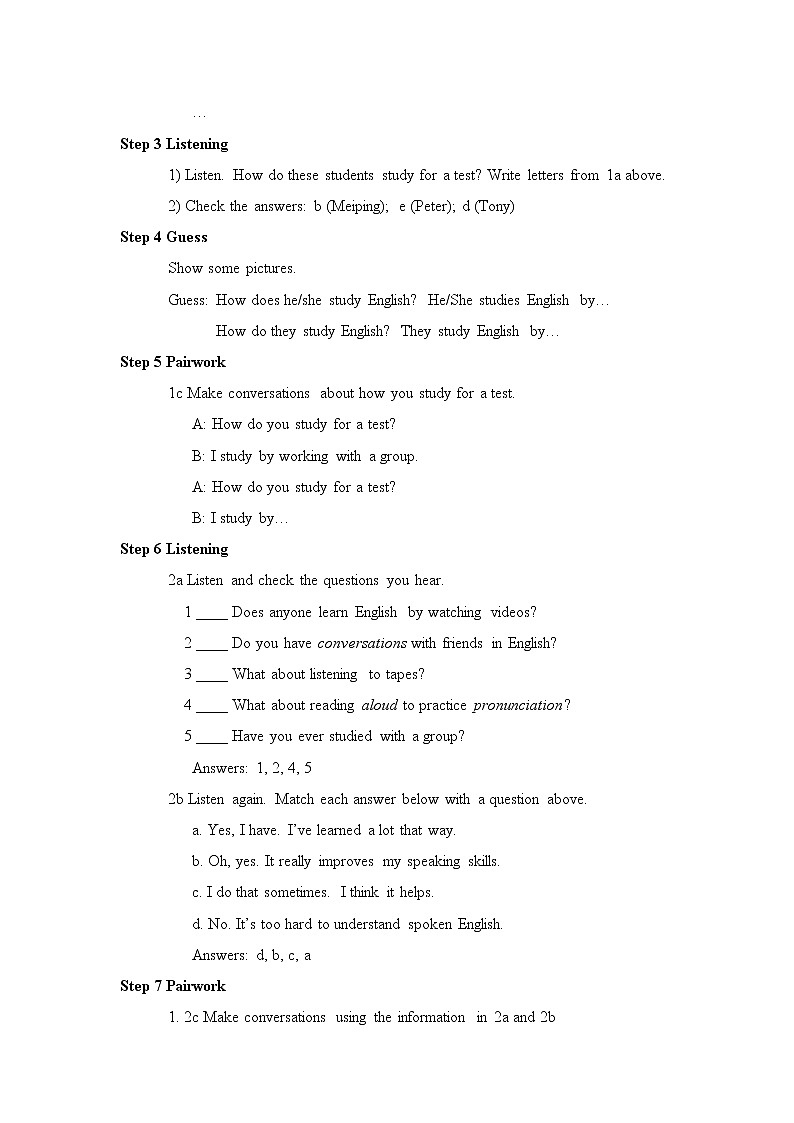 人教版英语九年级全册Unit 1 How can we become good learners 教案03