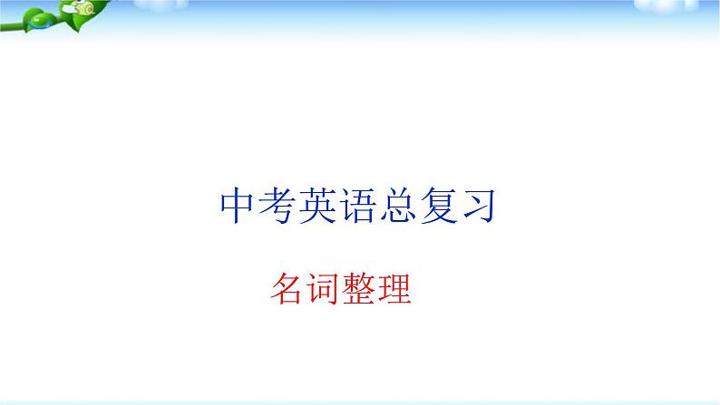 中考英语总复习名词优质  课件第1页