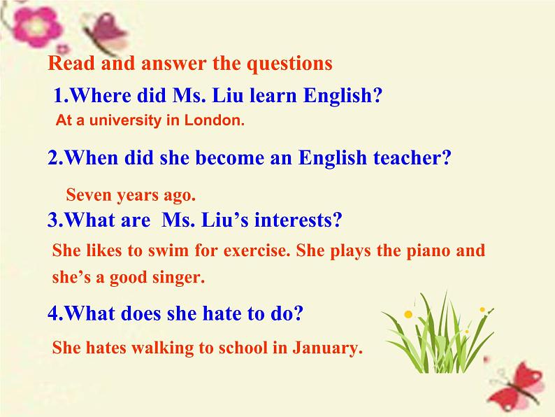 八年级英语上册 Unit 1 Lesson 5 Meet Ms. Liu课件 （新版）冀教版06