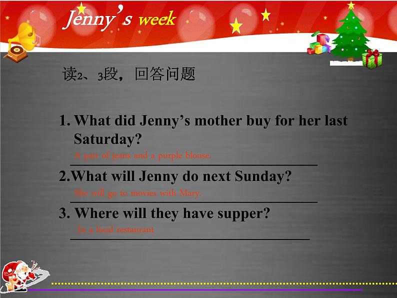 八年级英语上册 Unit 1 Lesson 6 Jenny’s Week课件1 （新版）冀教版08