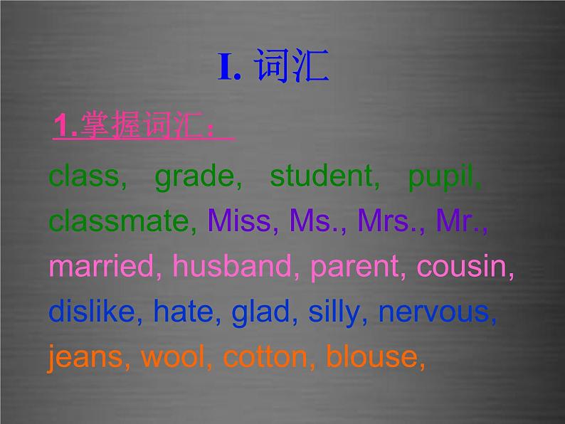 八年级英语上册 Unit 1 Me and My Class Review课件1 （新版）冀教版03