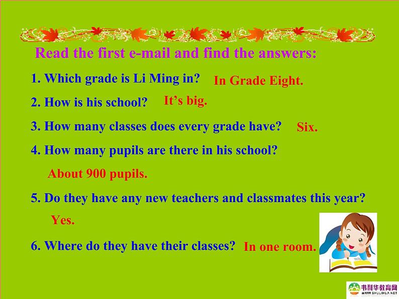 八年级英语上册 Unit 1 Me and My Class Lesson 1 Li Ming Is Back to School!课件 冀教版04