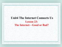 初中冀教版Lesson 23 The Internet--Good or Bad?背景图ppt课件