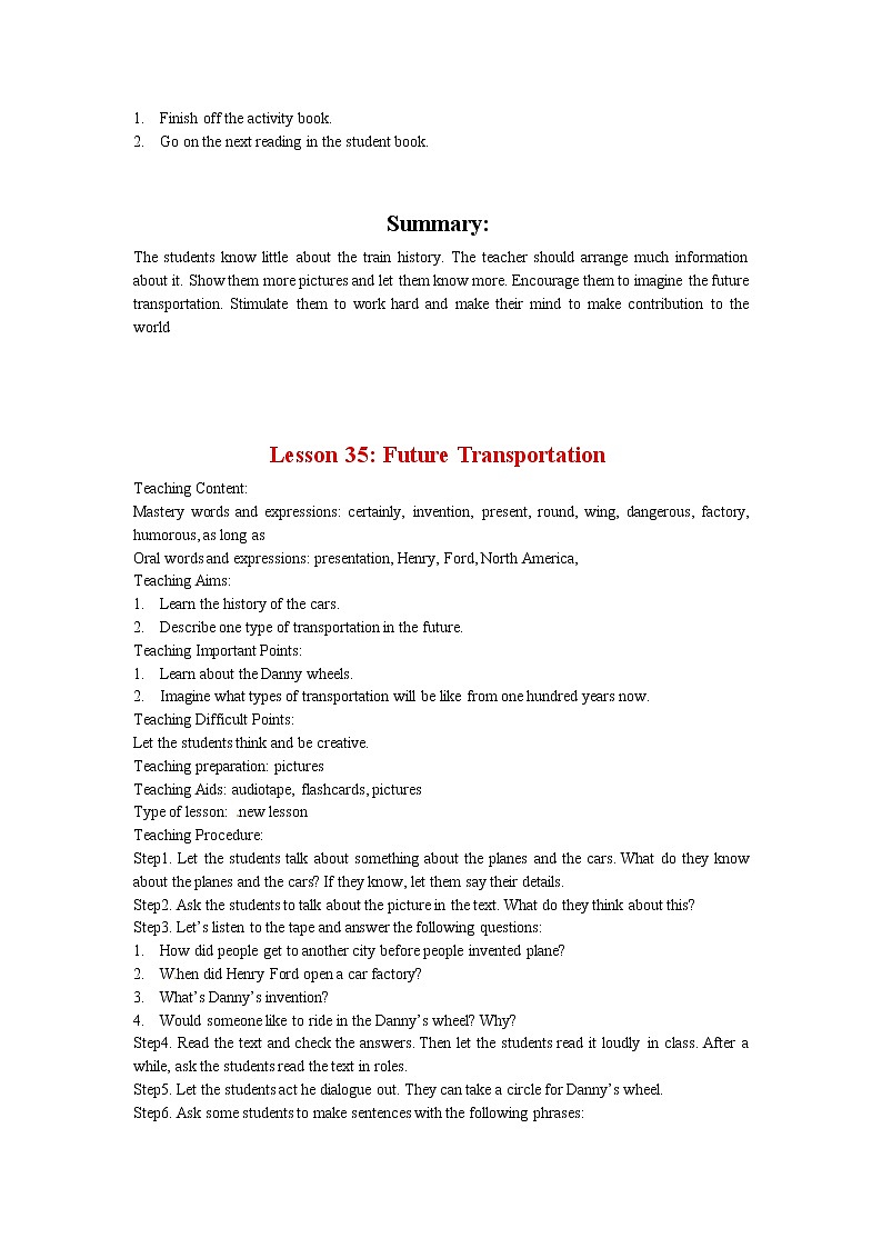 冀教版八年级英语上册第五单元（教案）03