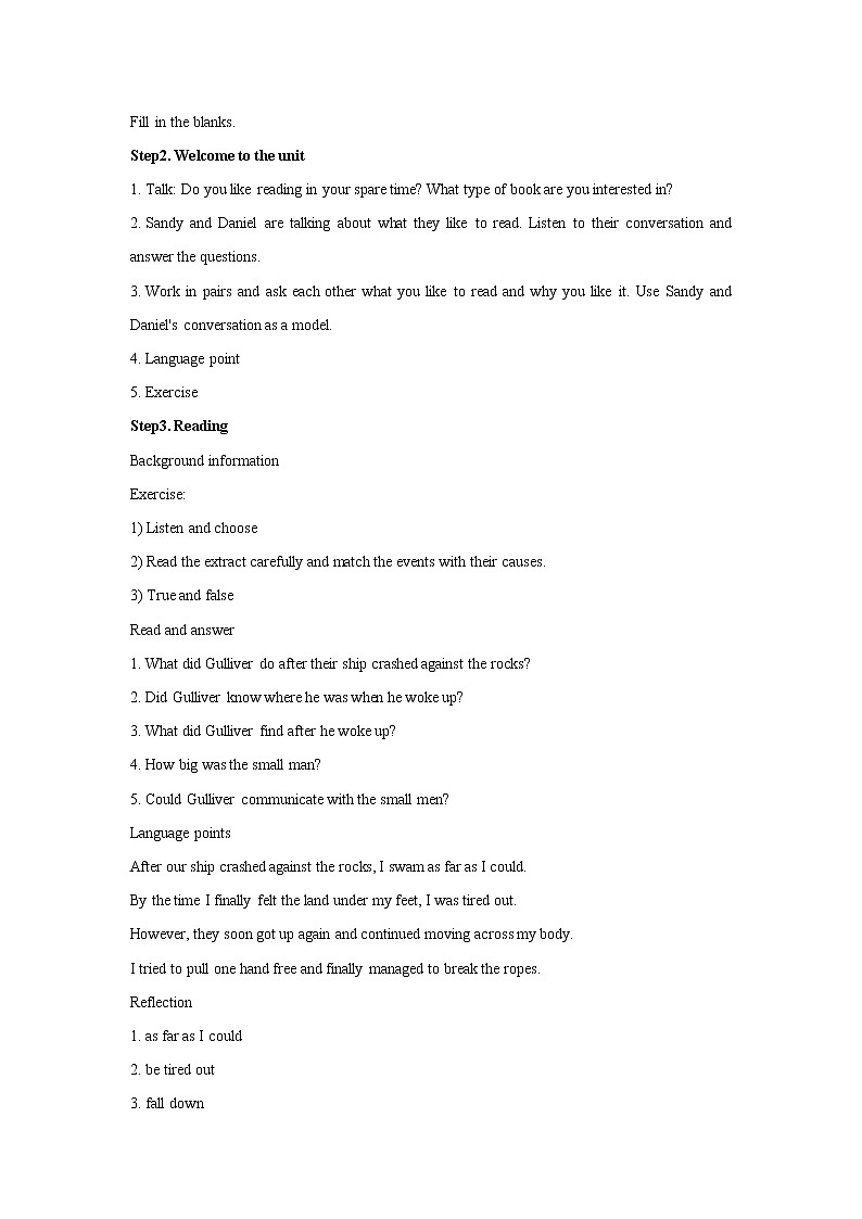 牛津译林版英语八下Unit 4 A good read教案703