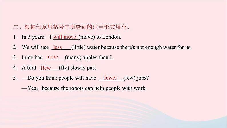 2021八年级英语上册Unit7Willpeoplehaverobots第三课时习题课件新版人教新目标版第3页