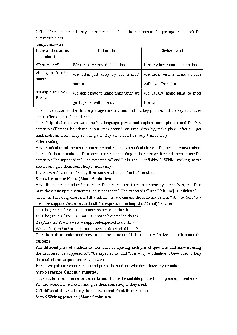Unit10 You’re supposed to shake hands. 教案和课时作业（4课时）03